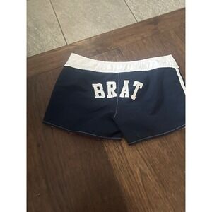 Y2K Navy White Floral Reversible Brat Board Shorts junior sz 7